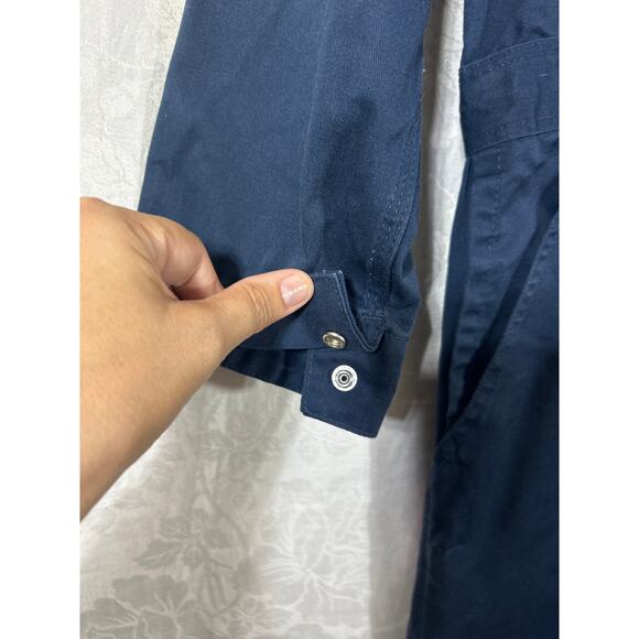 Schmidt Workwear Coveralls Large Navy Blue Long Sleeve Lightweight - Picture 3 of 10